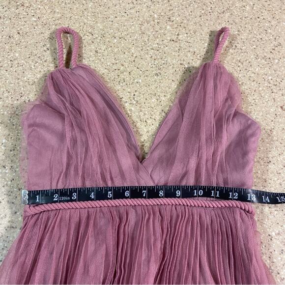 NWOT Lulus Sweet Goddess Mauve Mesh Pleated Sleeveless Midi Dress - Picture 6 of 11